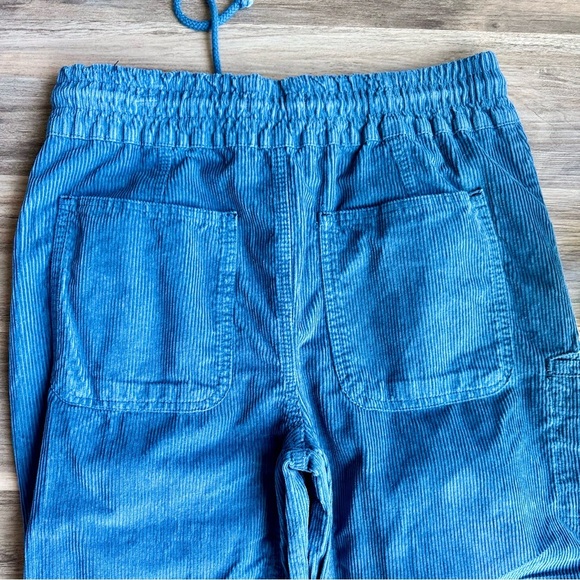 We The Free Modern Love High Rise Pull-On Corduroy Blue Drawstring Cargos Size M - Picture 12 of 15